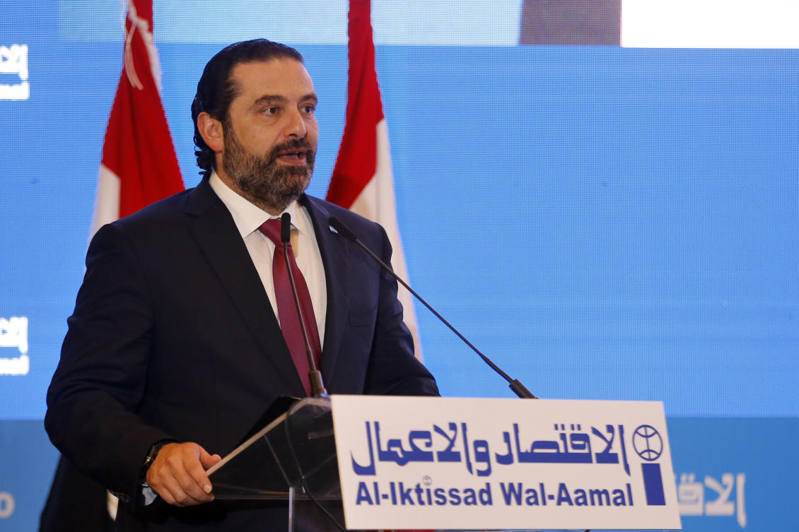 Lebanese Prime Minister Saad Hariri says the country must pass austerity budget. (AP Photo/Bilal Hussein)