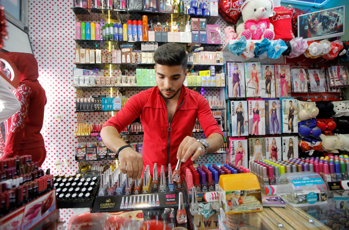 Syrian shopkeeper Ahmed is pictured at his shop in Istanbul's Kucukcekmece district, Turkey, July 5, 2019. (Reuters)
