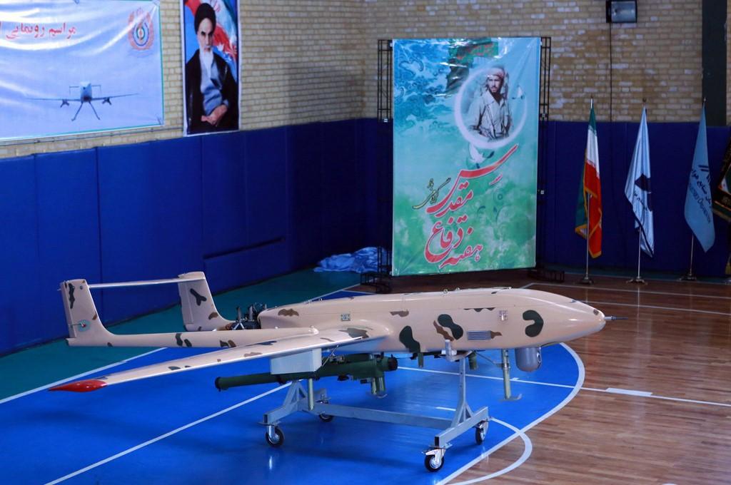 A newly made drone is unveiled in Tehran on September 23, 2014. (Iranian Defense Ministry/AFP)