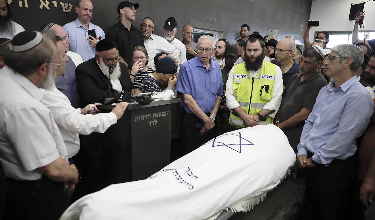 People attend the funeral of 17-year-old Rina Shnerb, in Lod, Israel, Friday, Aug. 23, 2019. (AP)