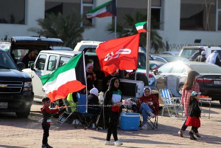 Kuwaitis celebrate the country's 58th Independence Day and the 28th anniversary of the end of the Gulf war with the liberation of Kuwait from Iraqi occupation, in Kuwait City on February 25, 2019. (AFP)