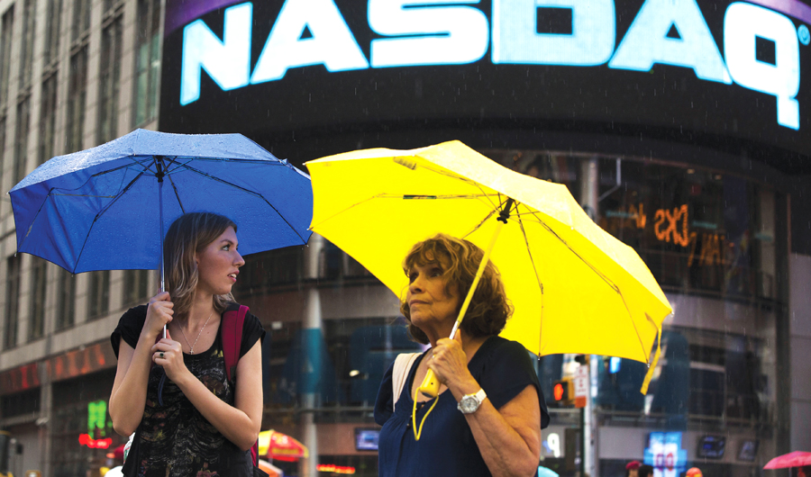 The S&P 500 and Dow on Monday were on track for their smallest percentage gain in three quarters, with the Nasdaq heading for a marginal decline. (Reuters/File)