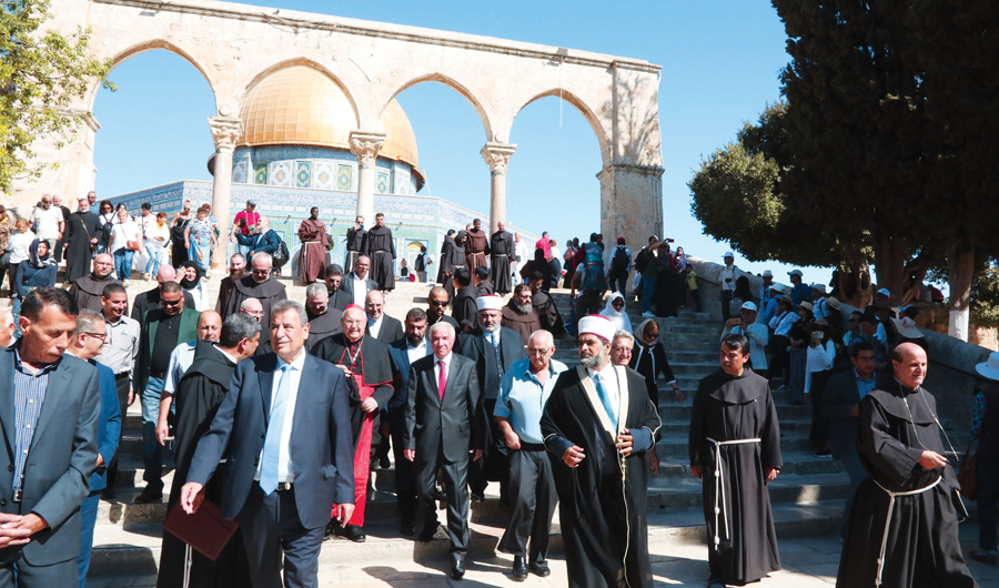 A Vatican delegation led by Cardinal Leonardo Sandri visits Al-Aqsa Mosque on Thursday. (Photo/Supplied)
