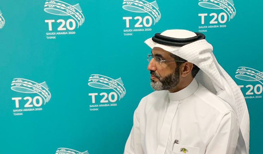 Dr. Fahad Al-Turki, Saudi T20 chair and vice president of research at KAPSARC, speaks during the event. (Supplied)