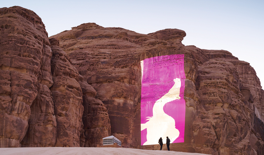 Emirati artist Mohammed Ahmed Ibrahim’s installation called ‘Falling Stones Garden’ on display at the first edition of Desert X AlUla exhibition. (Photos/Supplied)