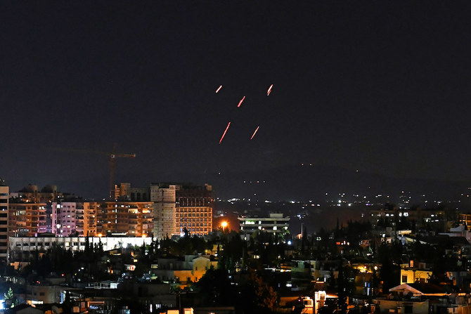 Syrian air defences respond to Israeli missiles. (File/AFP)