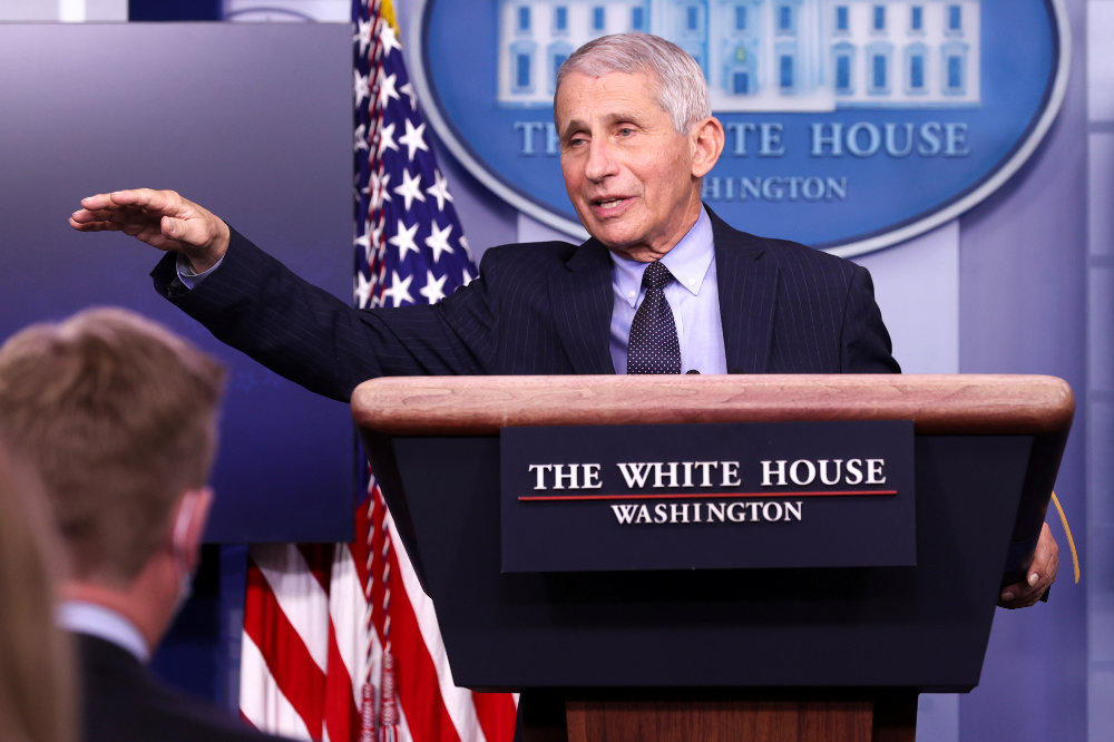 NIH National Institute of Allergy and Infectious Diseases Director Anthony Fauci addresses the daily press briefing at the White House in Washington, DC, January 21, 2021. (REUTERS/Jonathan Ernst)