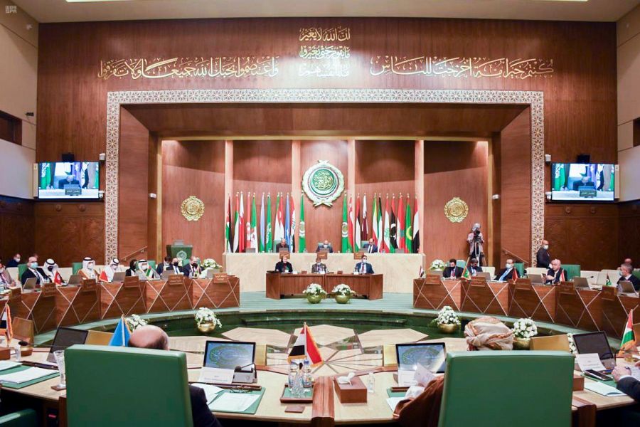 Arab League foreign ministers held an emergency meeting in Cairo on Monday, Feb. 8 2021, to discuss the Middle East peace process and preserving Arab national unity. (SPA)