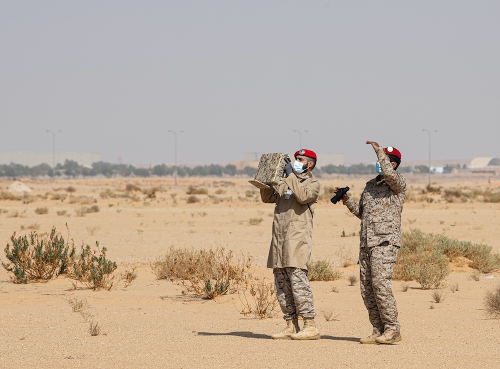 The Royal Saudi Air Force participates in joint counter training exercise with the US Air Force and the US Marine Corps on Tuesday, Feb. 9, 2021. (Twitter/@378AEW) The Royal Saudi Air Force participates in joint counter training exercise with the US Air Force and the US Marine Corps on Tuesday, Feb. 9, 2021. (Twitter/@378AEW)