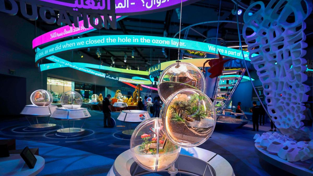The Sustainability Pavilion at the Dubai Expo 2020 site. (AFP/File Photo)