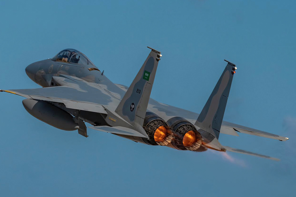 The “Falcon Eye 1” exercise took place at the Souda Air Force Base in Greece. (Saudi Ministry of Defense) The “Falcon Eye 1” exercise took place at the Souda Air Force Base in Greece. (Saudi Ministry of Defense)