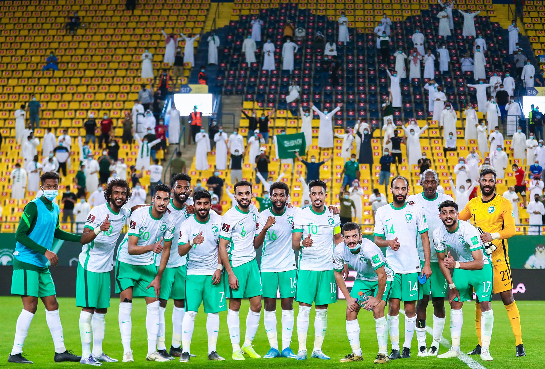 Saudi Arabia comprehensively beat Palestine 5-0 in Riyadh on Tuesday. (Twitter: @SaudiNT)
