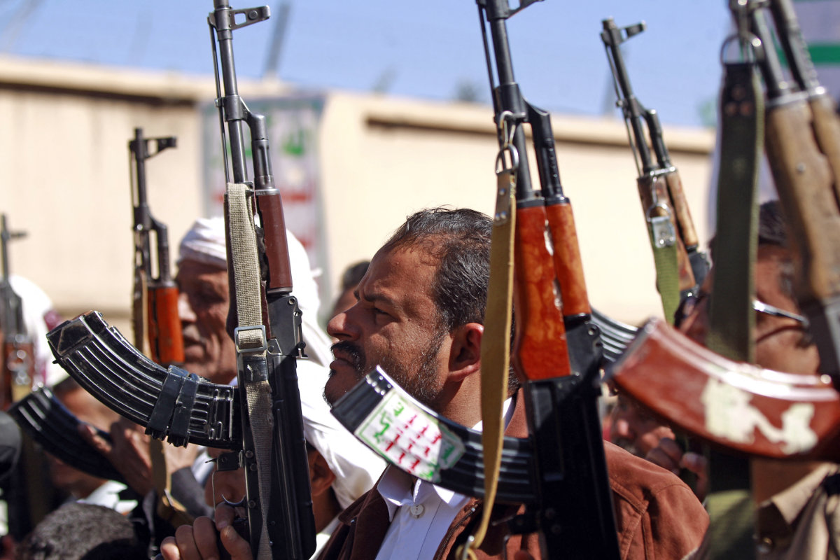Houthi fighters participating in a rally in Sanaa. (AFP file photo)