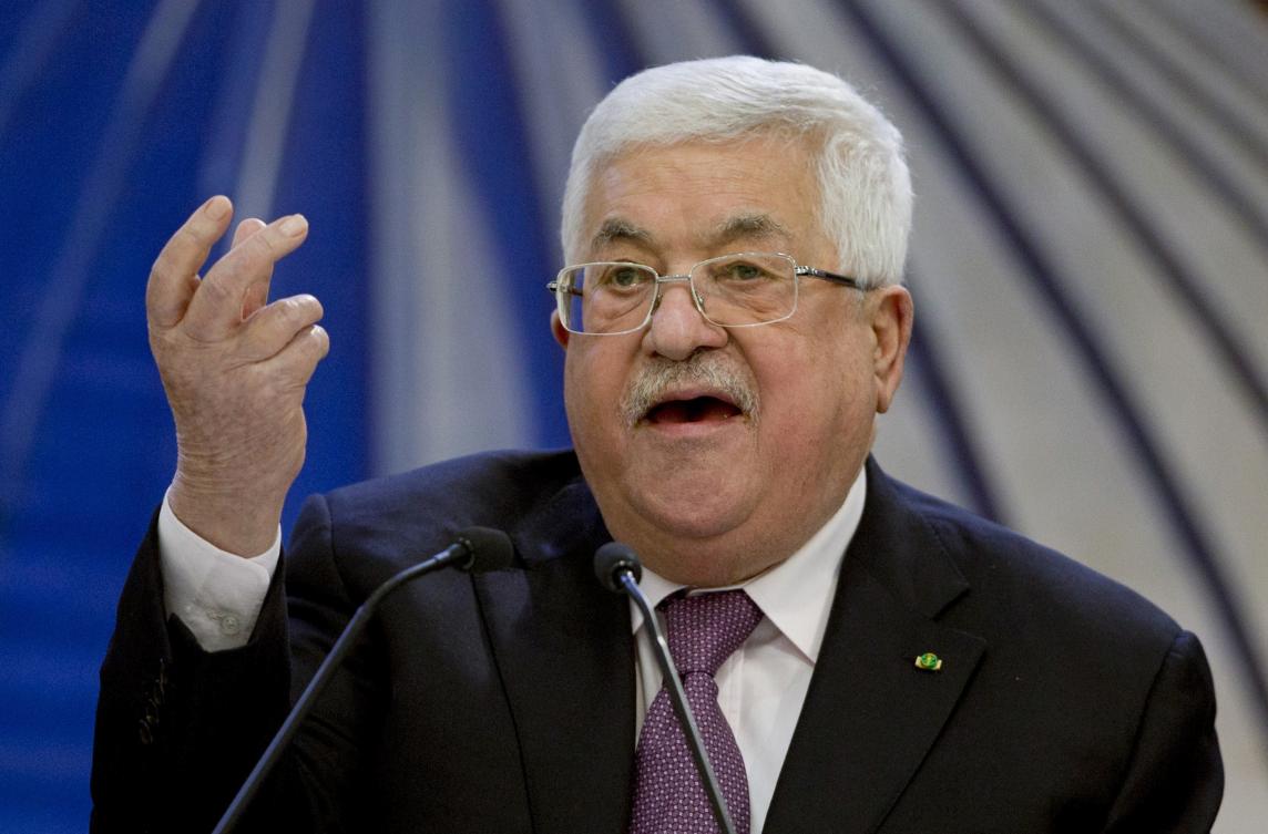 In this Jan. 22, 2020 file photo, Palestinian President Mahmoud Abbas speaks after a meeting of the Palestinian leadership in the West Bank city of Ramallah. (AP)