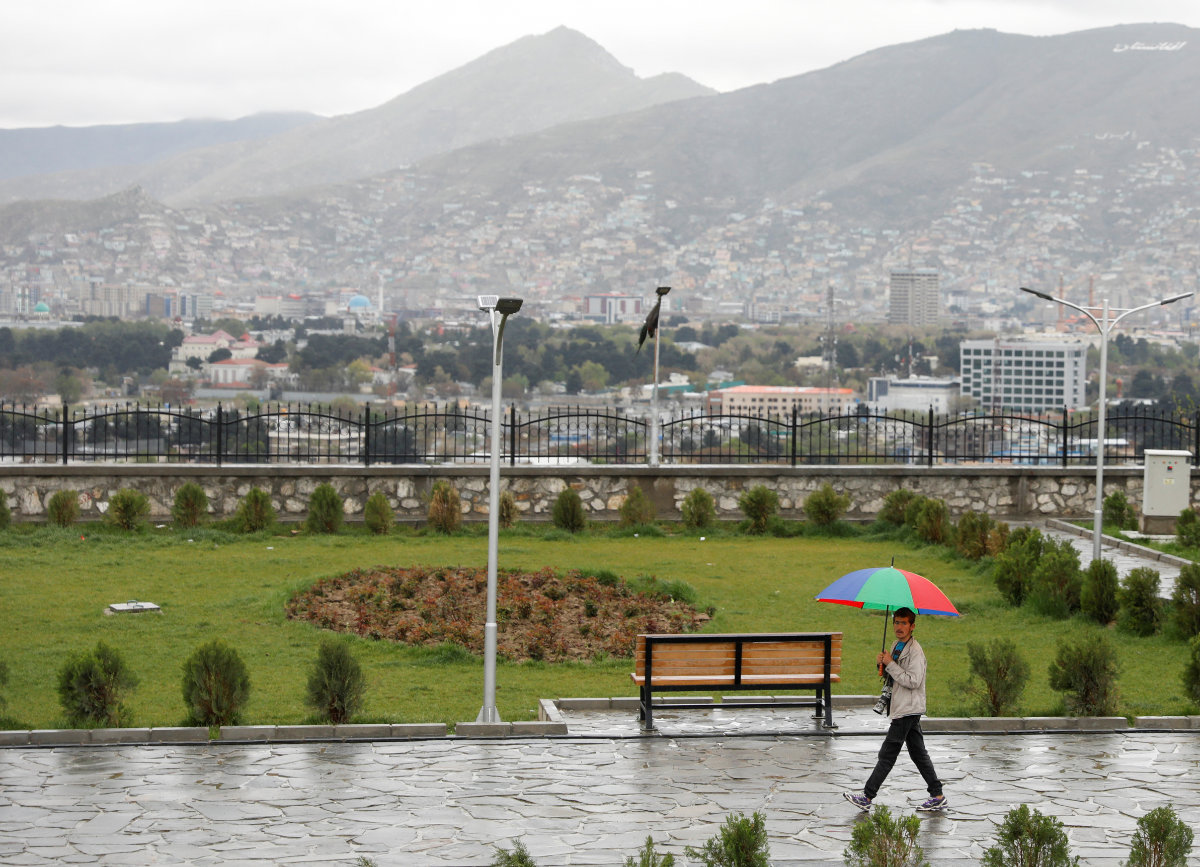 A general view of Kabul on a rainy day on April 15, 2021. (REUTERS/Mohammad Ismail)