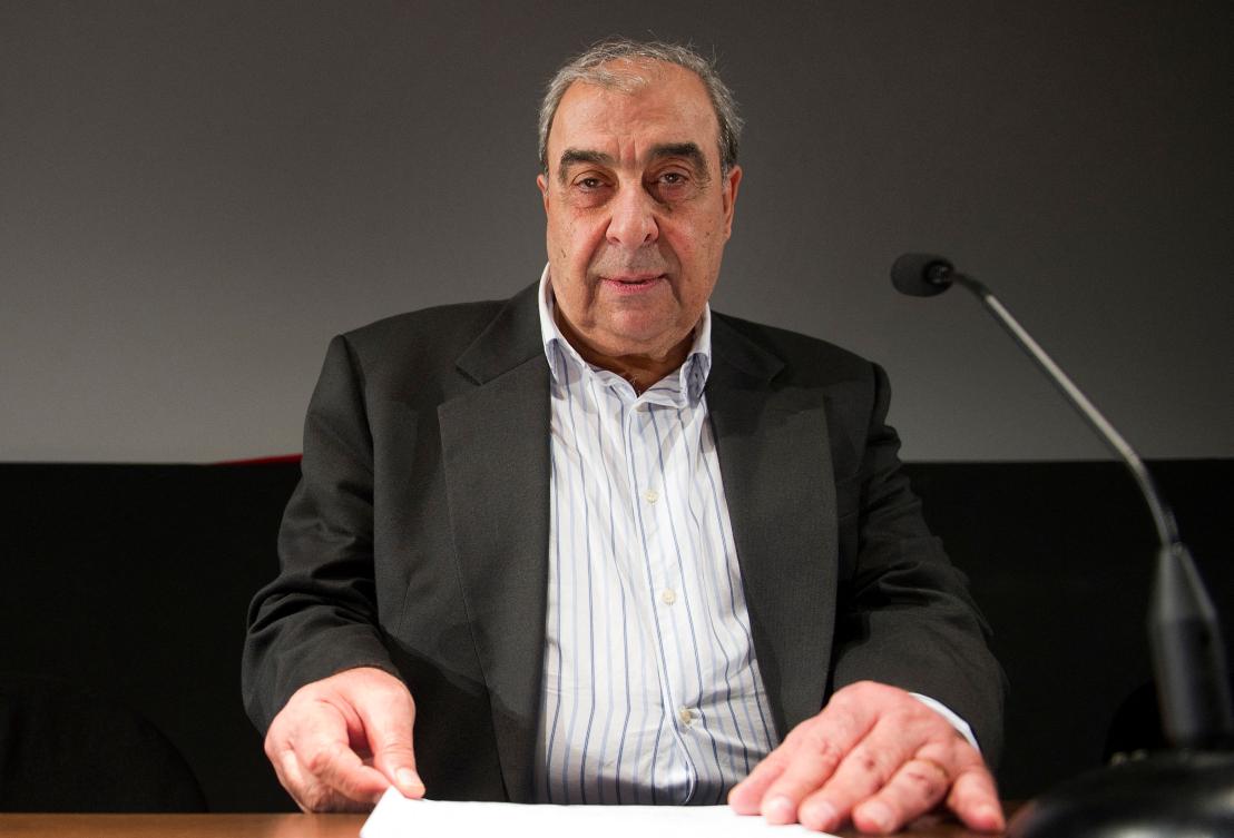 Syrian activist and opposition figure Michel Kilo attends a press conference at the headquarters of the French monthly newspaper Le Monde Diplomatique in Paris, October 11, 2011. (AFP)