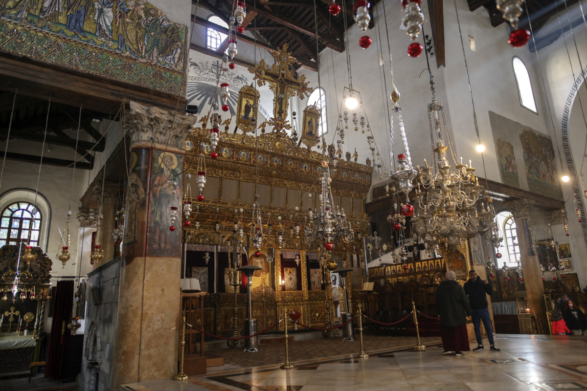 A view  of the Church of the Nativity, the traditional place of Christ's birth, in the biblical city of Bethlehem. (AFP)