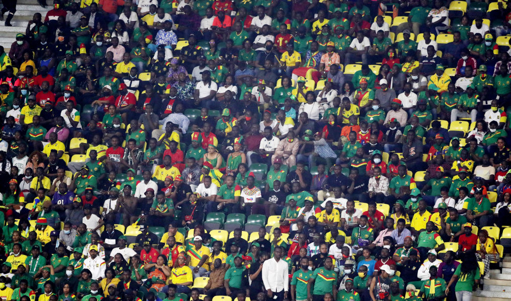 General view of Cameroon fans inside the stadium, on Monday, 24 January 2022. (REUTERS)