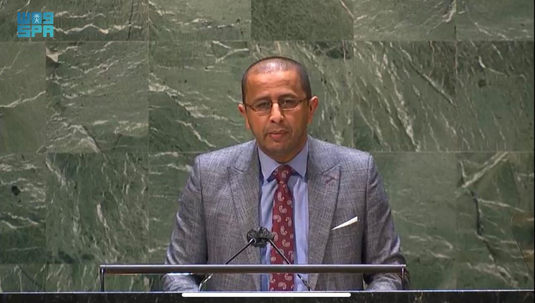 Saudi Arabia’s deputy representative to the UN Mohammed Al-Ateeq attended two UN events in New York on Friday. (SPA)