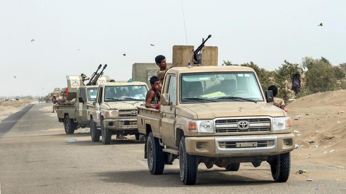 Yemeni fighters from the Giants Brigades on the offensive against Houthis in Yemen's Marib city. (AFP file photo)