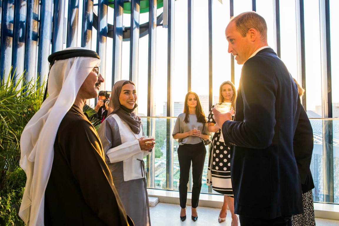 Britain’s Prince William attends the first-ever Earthshot Prize Innovation Showcase at the DP World Pavilion at Expo 2020 Dubai. (WAM)