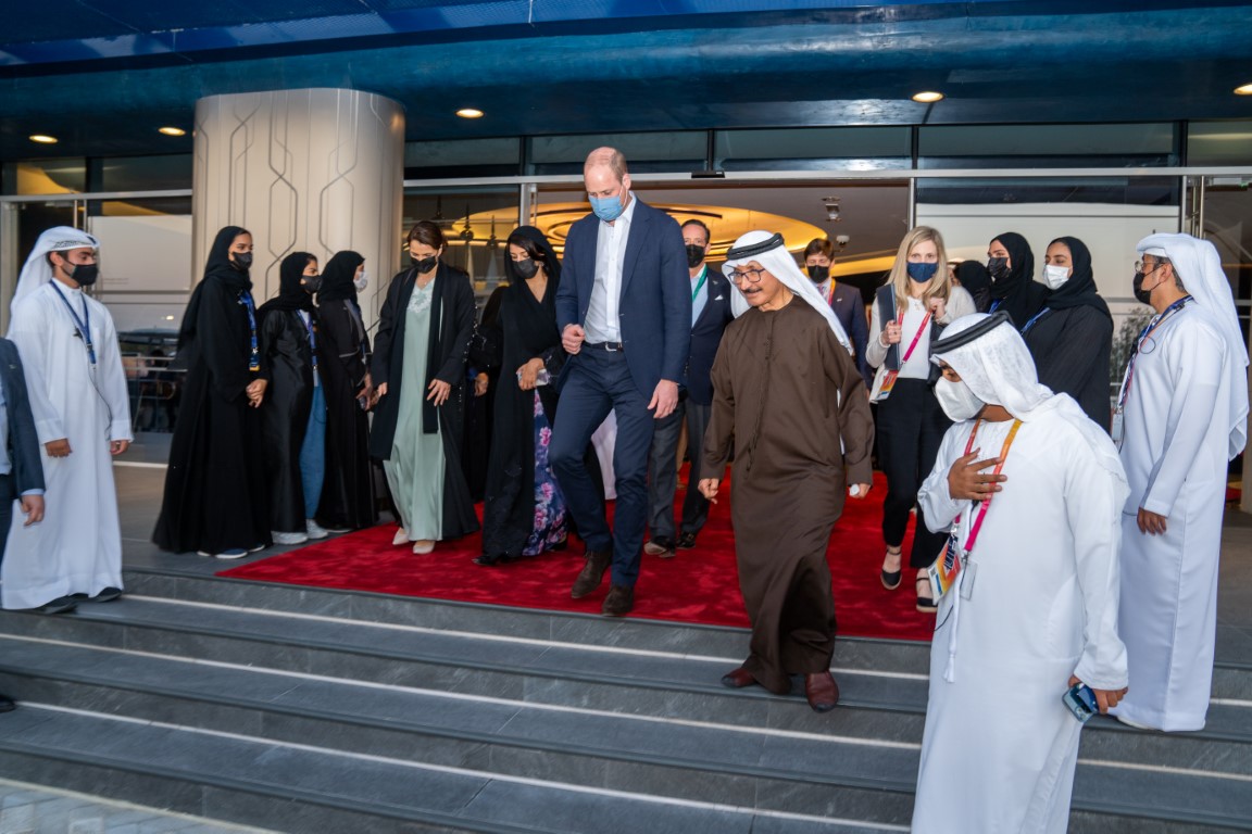 Britain’s Prince William attends the first-ever Earthshot Prize Innovation Showcase at the DP World Pavilion at Expo 2020 Dubai. (WAM)