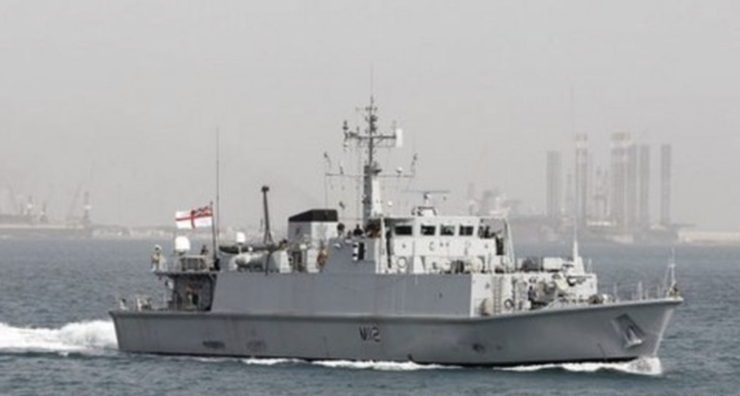 Three British minehunters, similar to pictured, and an auxiliary support ship based in Bahrain will take part in regular patrols throughout the World Cup. (Reuters/File Photo)