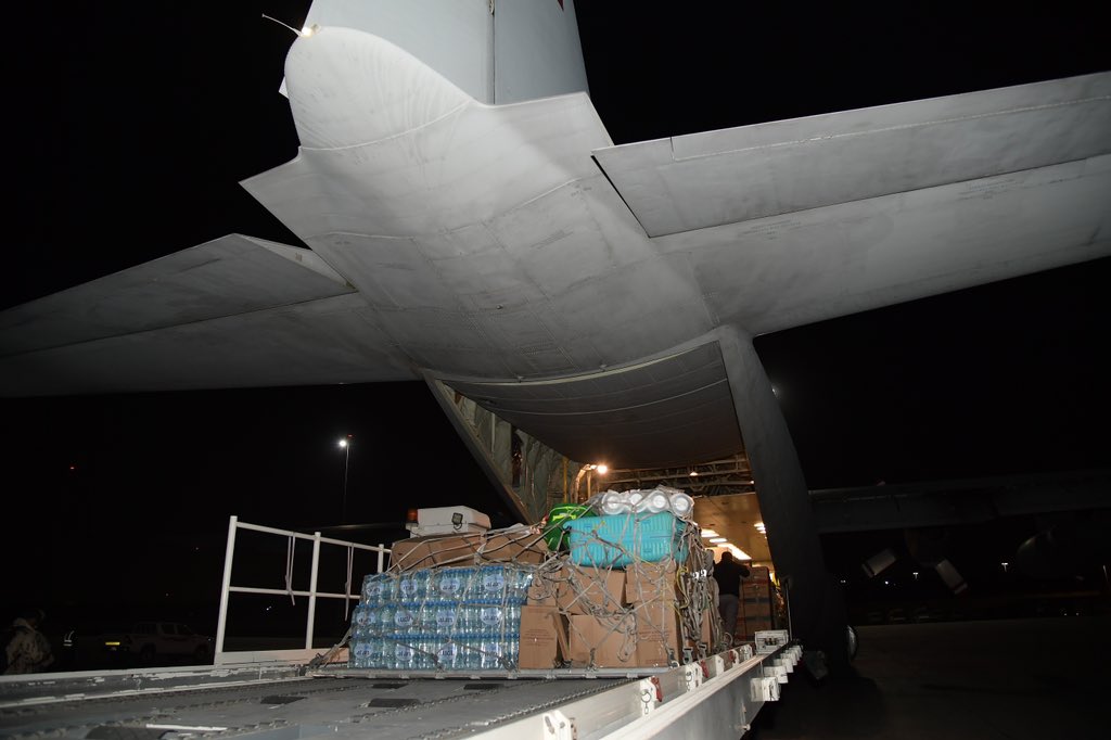 The UAE has dispatched planes to both Turkiye and Syria with relief items and rescue teams following a quake that struck on Monday. (UAE Ministry of Defense)