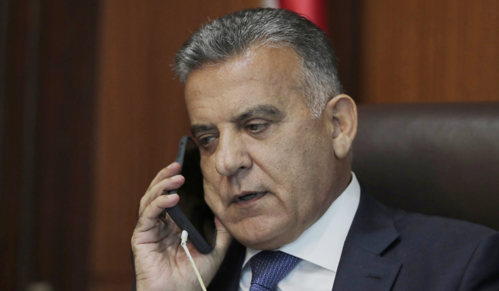 The influential head of Lebanon's General Security apparatus, Abbas Ibrahim, is pictured during an interview at his office in the capital Beirut on July 22, 2020. (AFP)