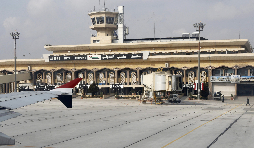 A picture taken on February 19, 2020, shows a view of the airport in the northern Syrian city of Aleppo upon the relaunch of commercial flights. (AFP)