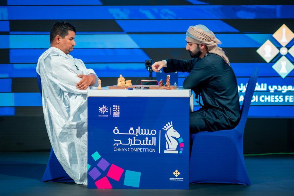 The UAE’s Salem Saleh (right) participates in the Riyadh Calendar Chess Championship. (Supplied)