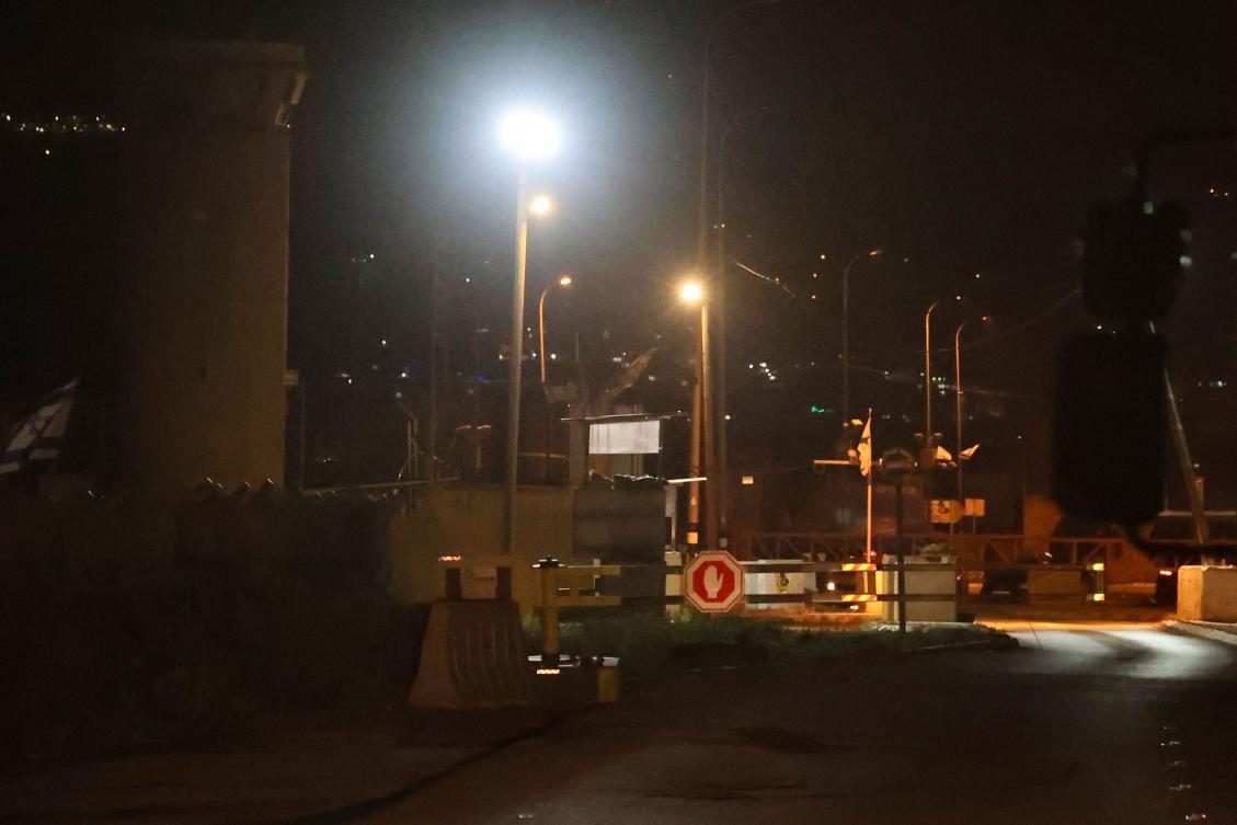 This image shows the Hawara checkpoint at the entrance of the West Bank town of the same name located south of Nablus, following a reported shooting incident, on Mar. 25, 2023. (AFP)