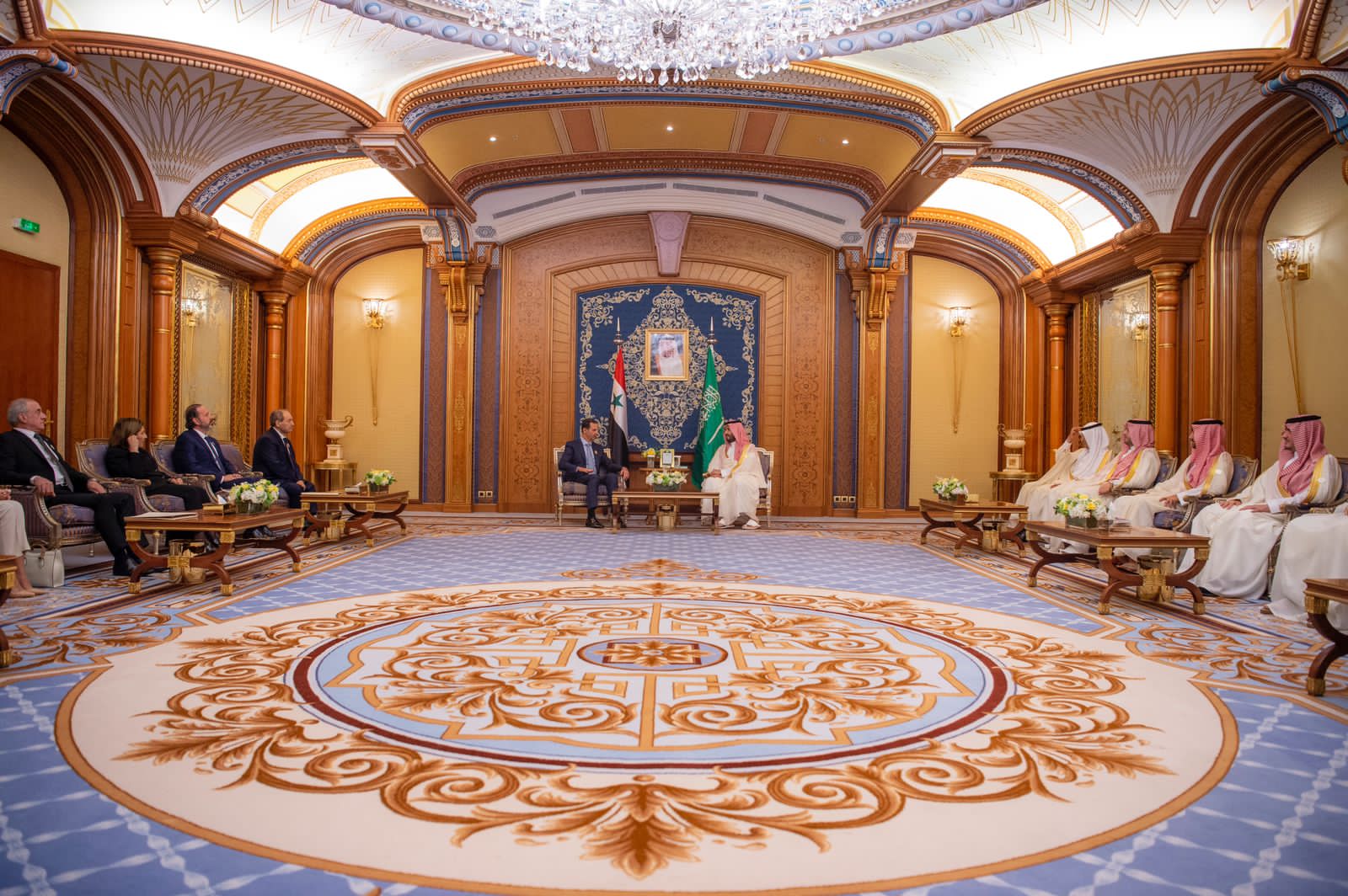 Saudi Arabia’s Crown Prince Mohammed bin Salman on Friday held talks with Syrian President Bashar Assad. (SPA)