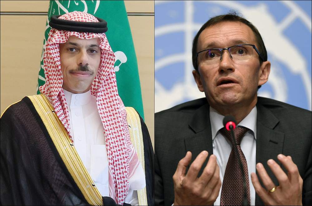 Saudi Foreign Minister Prince Faisal bin Farhan holds a phone call from his Norwegian counterpart Espen Barth Eide. (File/Wikipedia/AFP)