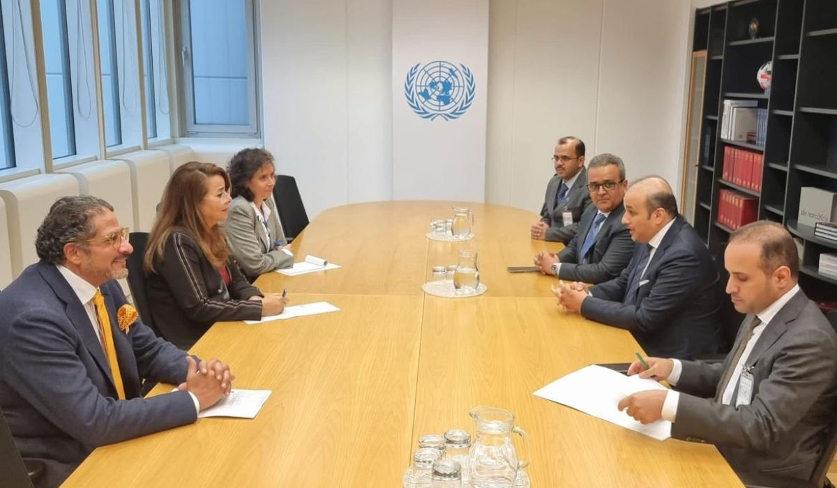Abdulmajeed Al-Banyan meets with UN officials in Vienna. (Supplied)