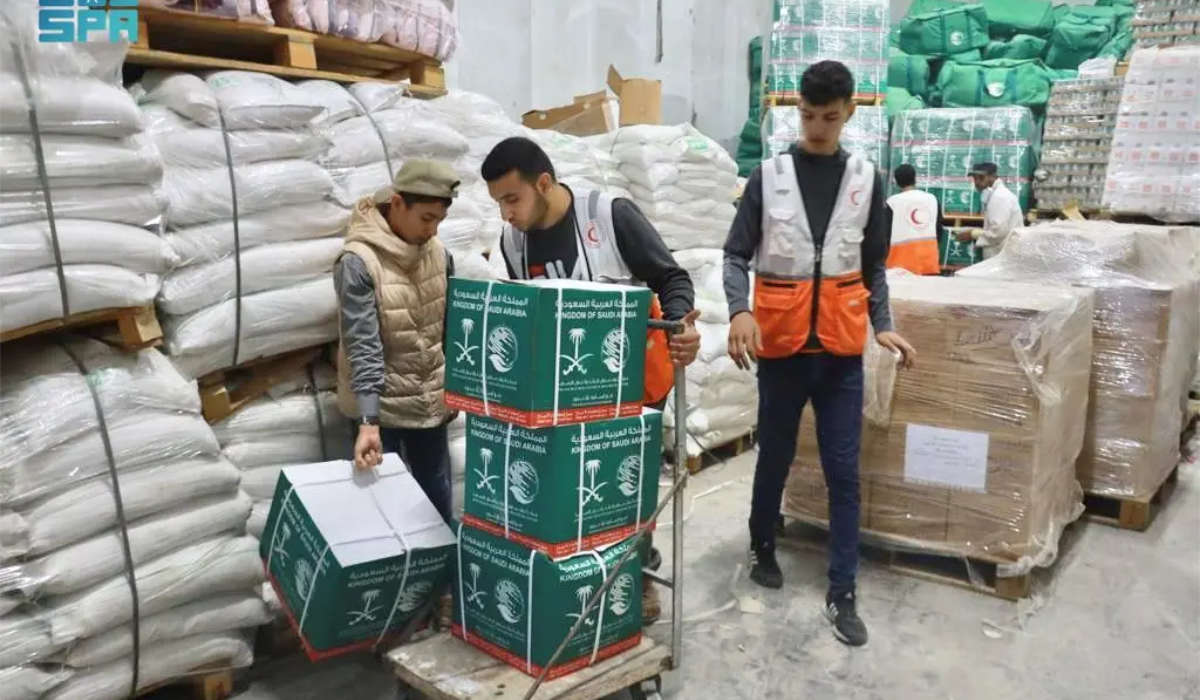 The Gaza relief operation is being coordinated by the Saudi aid agency KSrelief. (SPA)