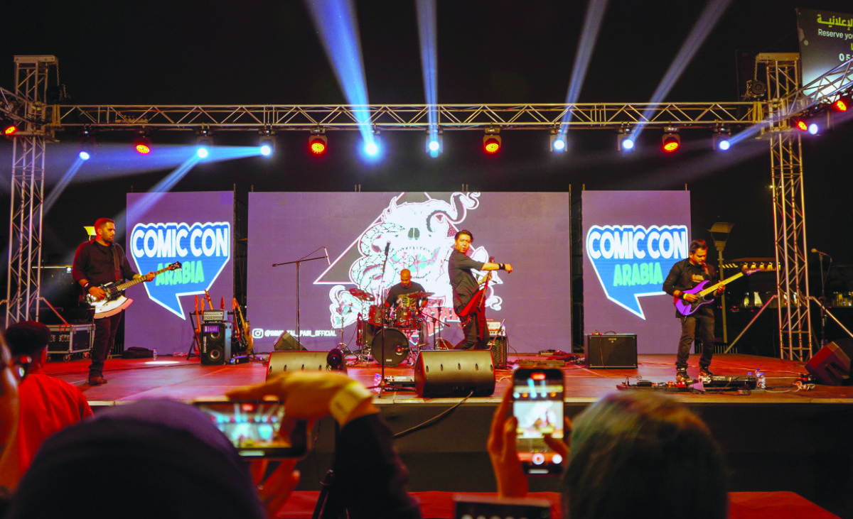 Saudi melodic metal band Immortal Pain recently performed at Comic Con Arabia in Jeddah with a huge crowd of fans cheering and singing along with them. (Yasmeen Kayello)