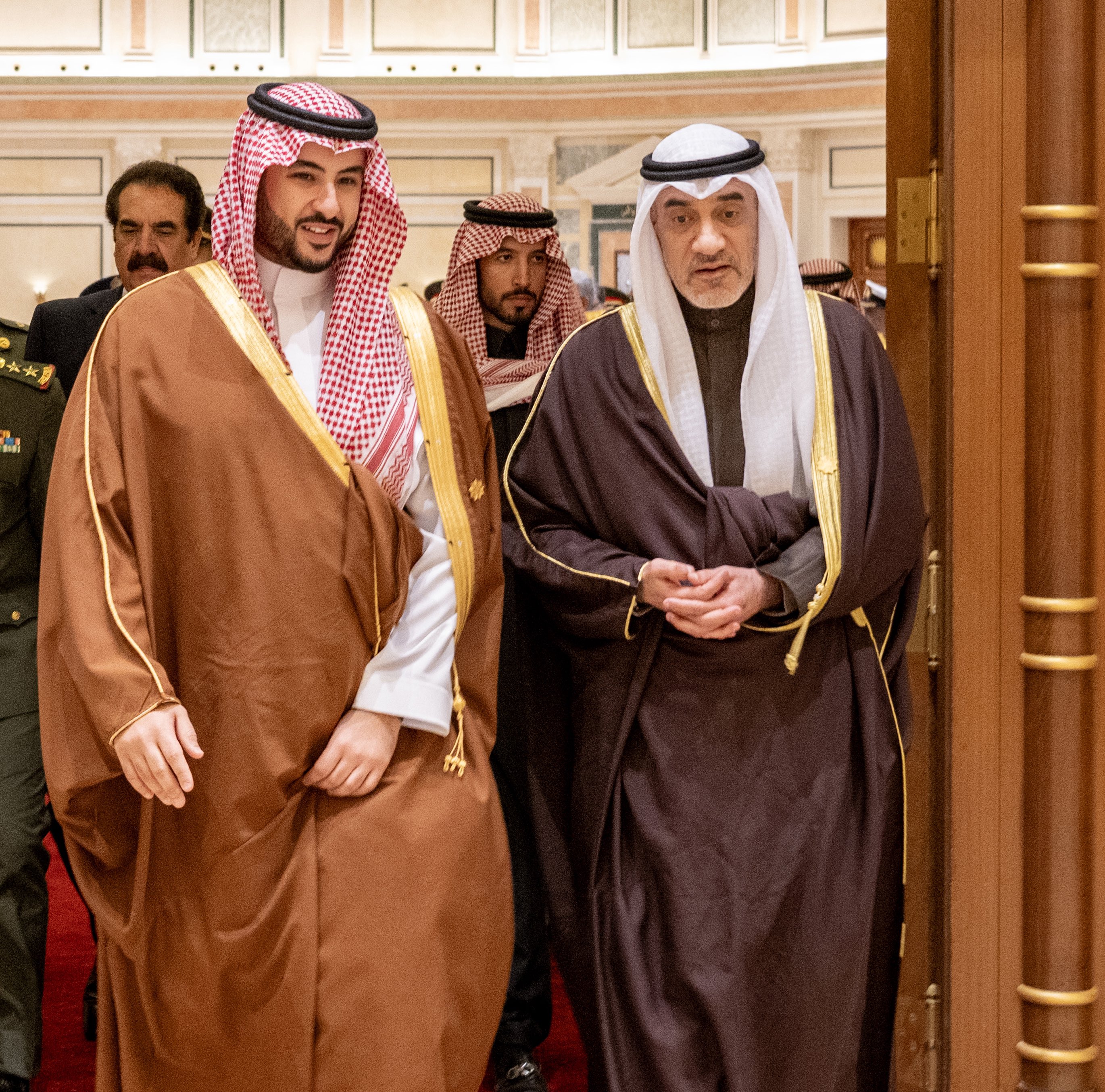 Saudi Minister of Defense Prince Khalid bin Salman met Kuwait’s Minister of Defense Sheikh Fahad Yusuf Saud Al-Sabah. (X/@kbsalsaud)