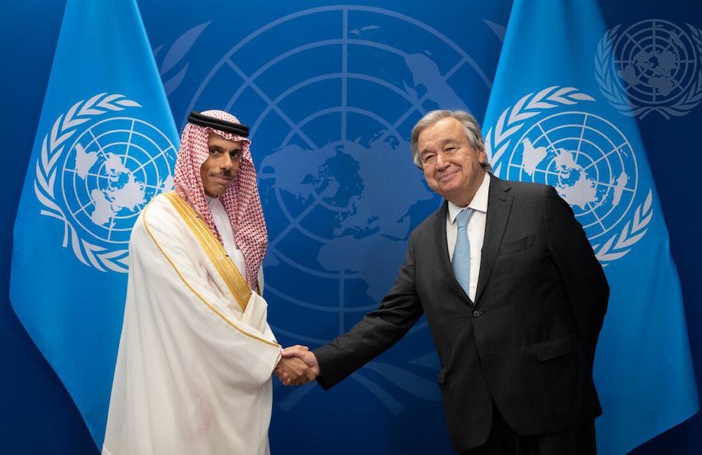 وزير الخارجية السعودي يبحث التعاون والأمن مع غوتيريش الأمم المتحدة في نيويورك