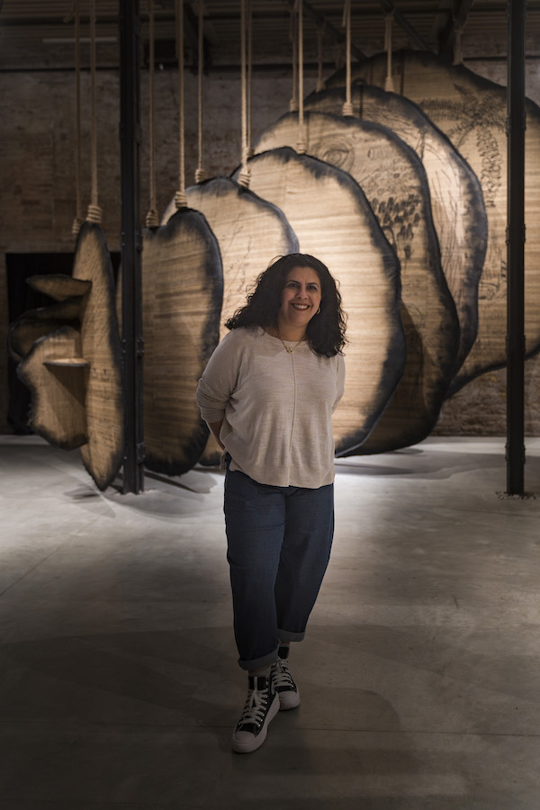 1 main image manal aldowayan with her commission for the national pavilion of saudi arabia shifting sands a battle song 2 courtesy of the visual arts commission