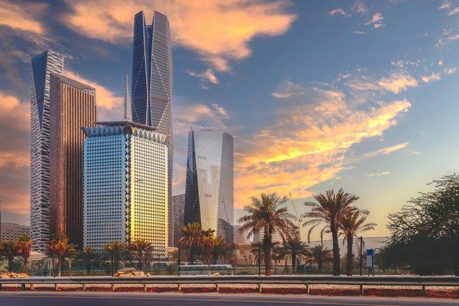 Sunset over King Abdullah Financial District, in Riyadh (Shutterstock)