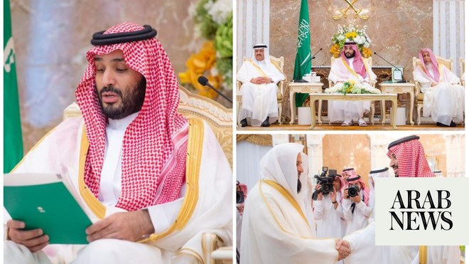 Putra Mahkota menerima simpatisan pada Idul Adha di Istana Al-Mina atas nama Raja Salman