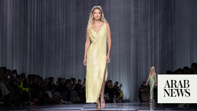 Part-Palestinian model Gigi Hadid walks Versace show in Los
