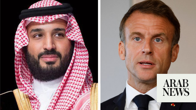 ولي العهد السعودي والرئيس الفرنسي يبحثان الوضع في غزة