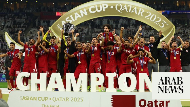 قطر تفوز على الأردن وتحتفظ بكأس آسيا بثلاثية عفيف