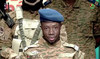 Captain Sidsore Kader Ouedraogo, spokesman for the Patriotic Movement for Safeguarding and Restoration, announces that the army has taken control of the country in Ouagadougou, Burkina Faso January 24, 2022. (REUTERS)