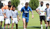 Newcastle players take part in training session with youngsters from Saudi Mahd Academy