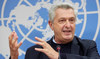 The United Nations High Commissioner for Refugees (UNHCR) Filippo Grandi attends a news conference at the U.N. in Geneva.