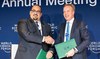 The agreement was signed by Minister of Economy and Planning Faisal Al-Ibrahim and President of the World Economic Forum Borge B