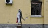 Ukraine detains 8 over Banksy mural theft